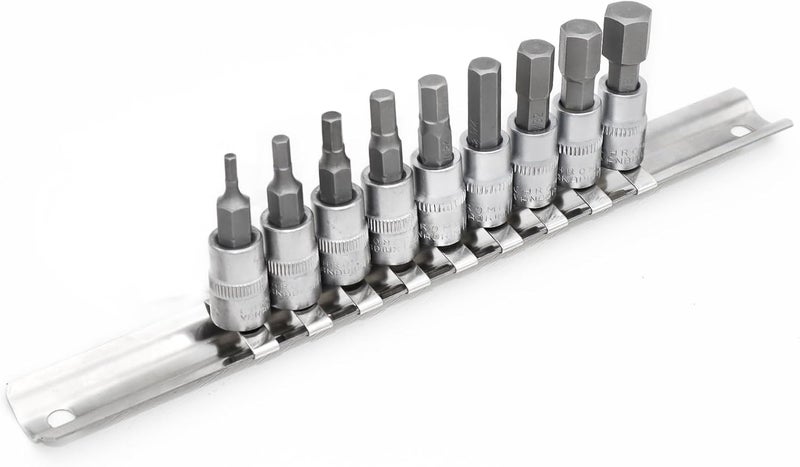 DAZCOS Hex Bit Socket Set, 9 Piece, 1/4 Inch Drive, Sizes 3/32"-3/8" - Image 1